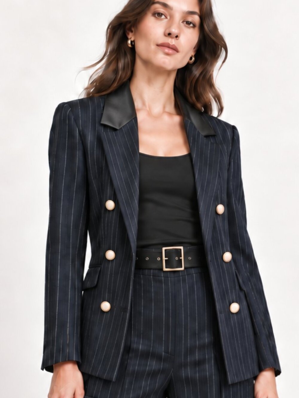 Generation Love Cassidy Black Metallic Striped Blazer Small